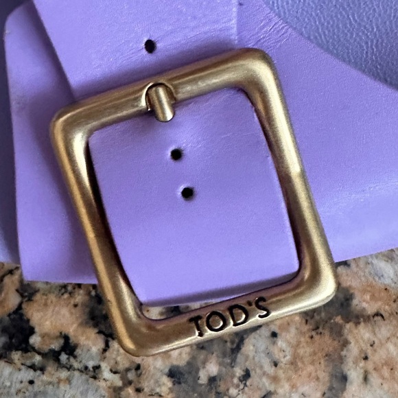 TOD'S Clear Heel Purple Slides - Picture 12 of 12